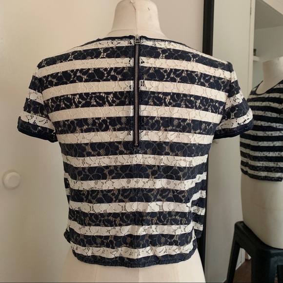 Aritzia Talula Striped Cropped Top - Picture 3 of 5